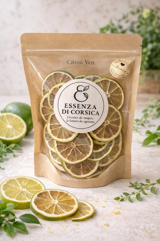 Citron Vert Séché – Rondelles Cocktail Premium | Essenza di Corsica 40 grammes