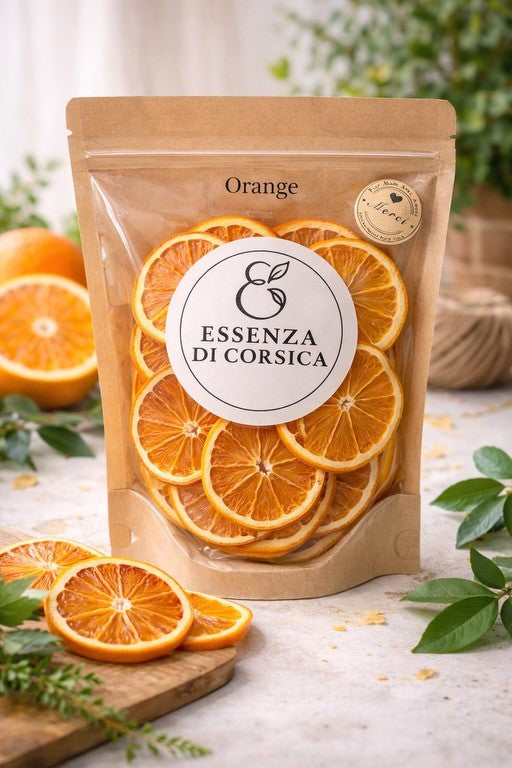 Orange Séchée Artisanale – Rondelles Déshydratées | Essenza di Corsica 150 grammes
